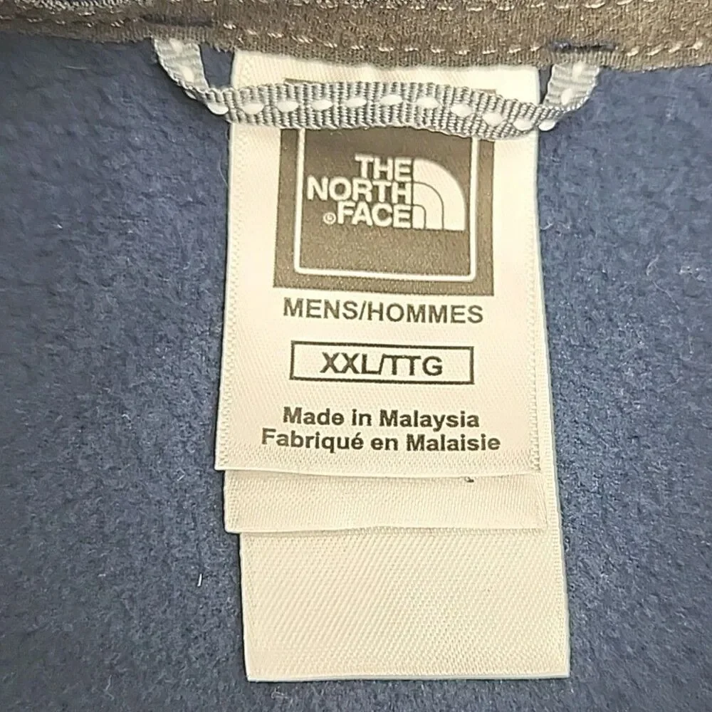 The North Face TKA 100 Shirt 1/4 Zip Sz XXL 2XL Blue Gray Fleece Sweatshirt Men